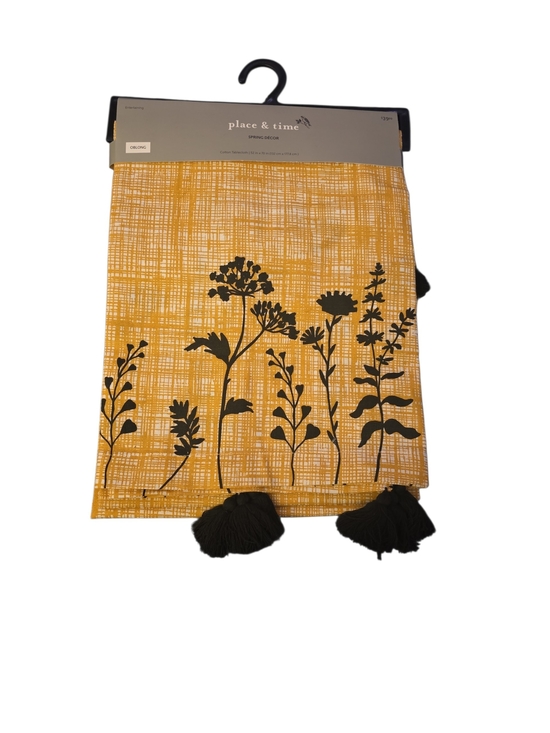 joanna Other - Place & Time JO-ANN's (Oblong) Tablecloth In Mustard Yellow Cotton Tablecloth